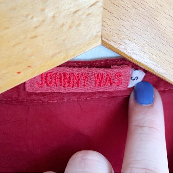Johnny Was Gemstone Embroidered Red Blouse Sz Small - Picture 5 of 6
